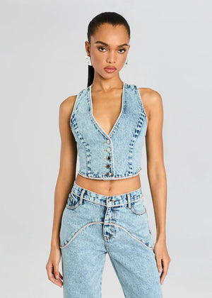 JORDI EMBELLISHED DENIM VEST