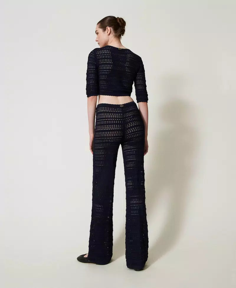 Strickhose mit Lochmuster