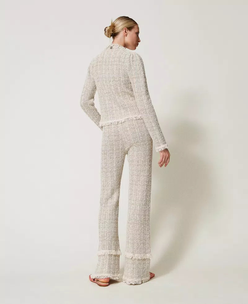 Hose aus Jacquard-Strick mit Lurex