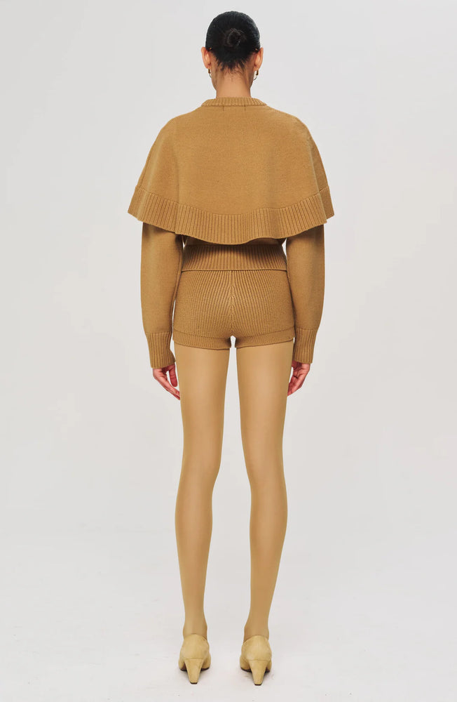 EVIAN KNIT TOP - CAMEL