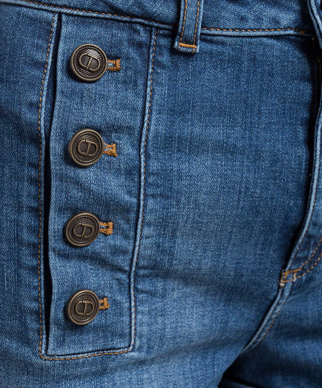 BLAUE JEANSSHORTS MIT LOGO