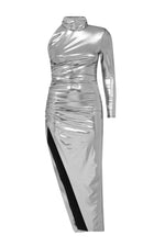 LONG DRESS IN LAMINATED JERSEY