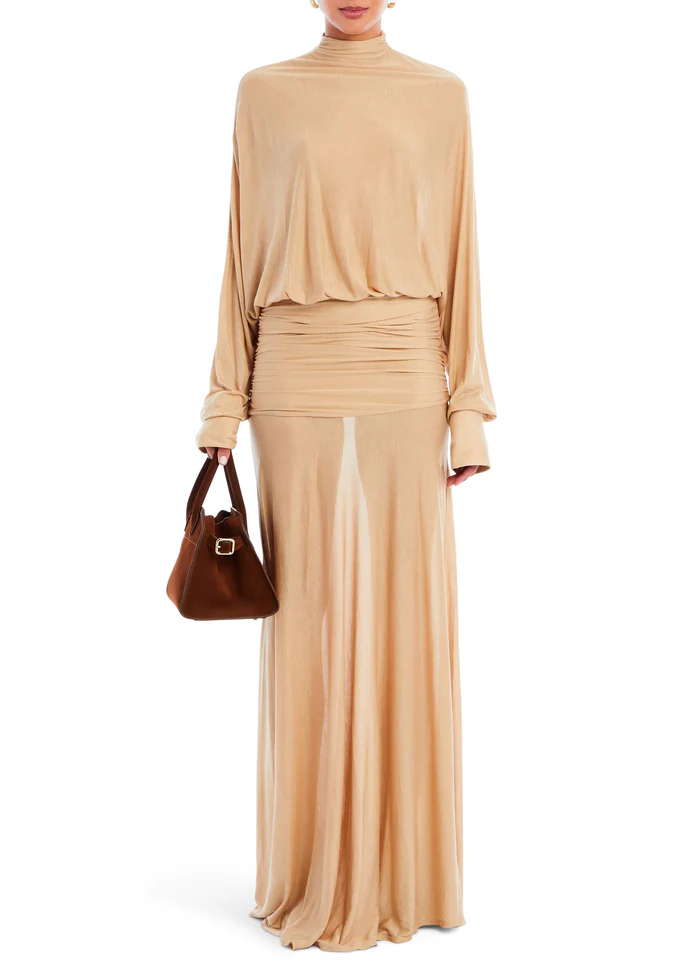 Maxikleid mit Schwanenmotiv