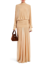 Maxikleid mit Schwanenmotiv