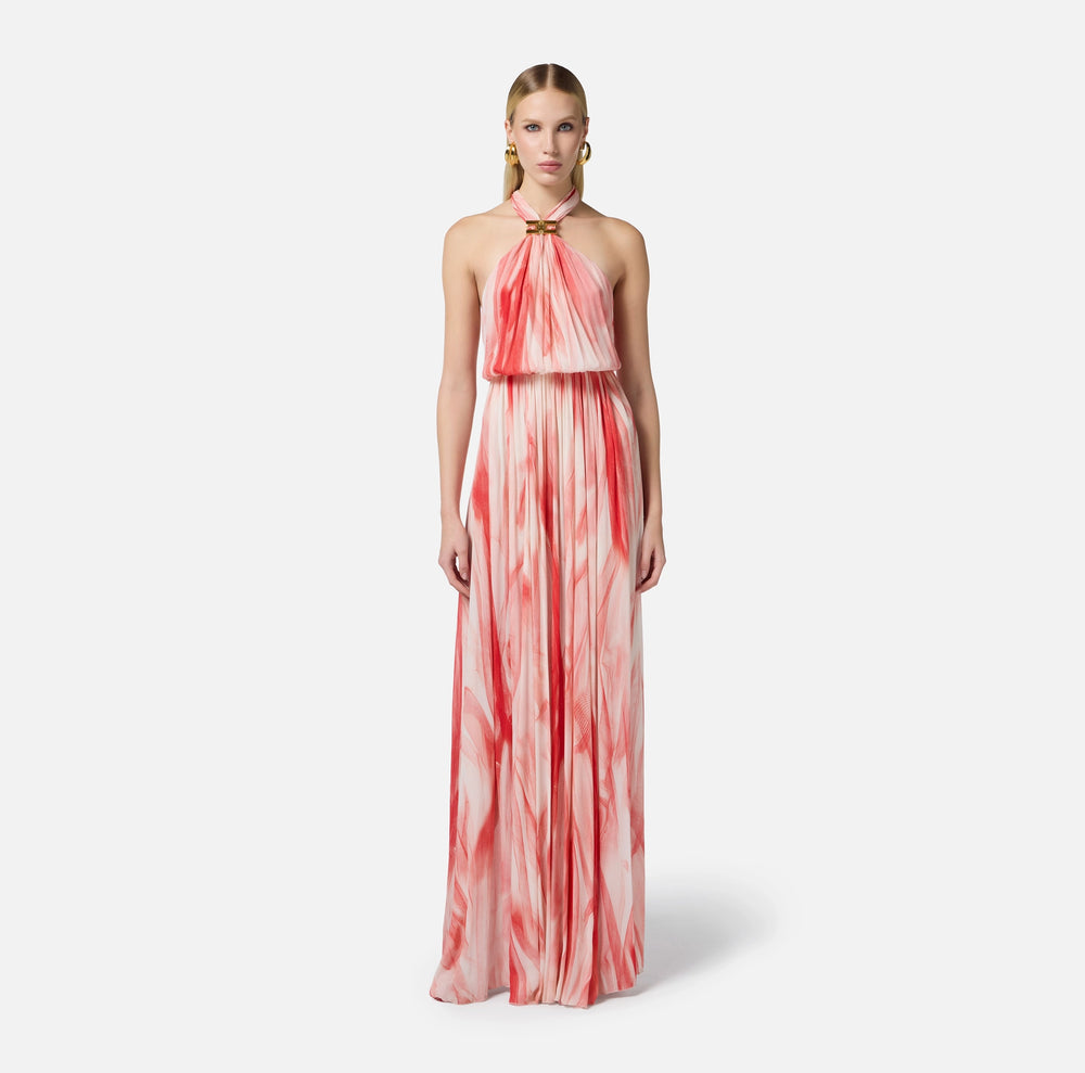 Red Carpet Kleid aus Viskosestoff mit Tüllprint