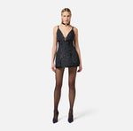 Kleid aus Tweed mit Pailletten und Schleifen