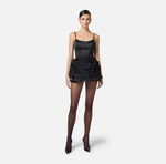 Kleid aus Duchesse mit Satin-Schleifen