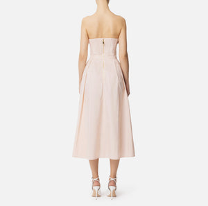 Kleid aus Gabardine mit Rosenstickerei