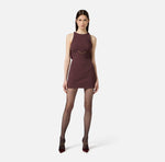 Kleid aus doppellagigem Crêpe und Georgette