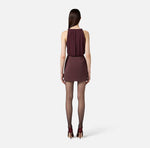 Kleid aus doppellagigem Crêpe und Georgette