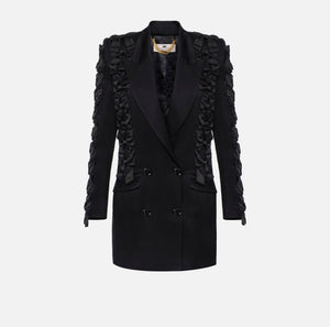 Abito in envers satin con fiocchi