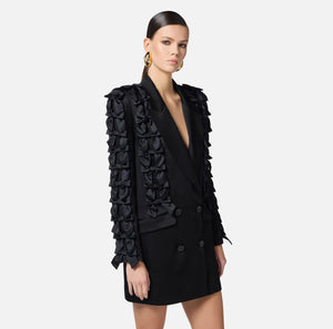Abito in envers satin con fiocchi