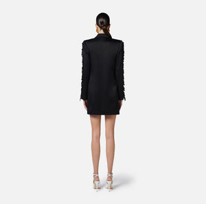 Abito in envers satin con fiocchi