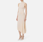 Asymmetrisches Kleid aus fließendem Crêpe-Jersey