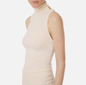 Asymmetrisches Kleid aus fließendem Crêpe-Jersey