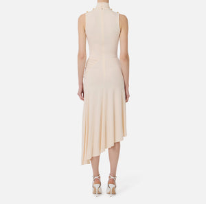 Asymmetrisches Kleid aus fließendem Crêpe-Jersey