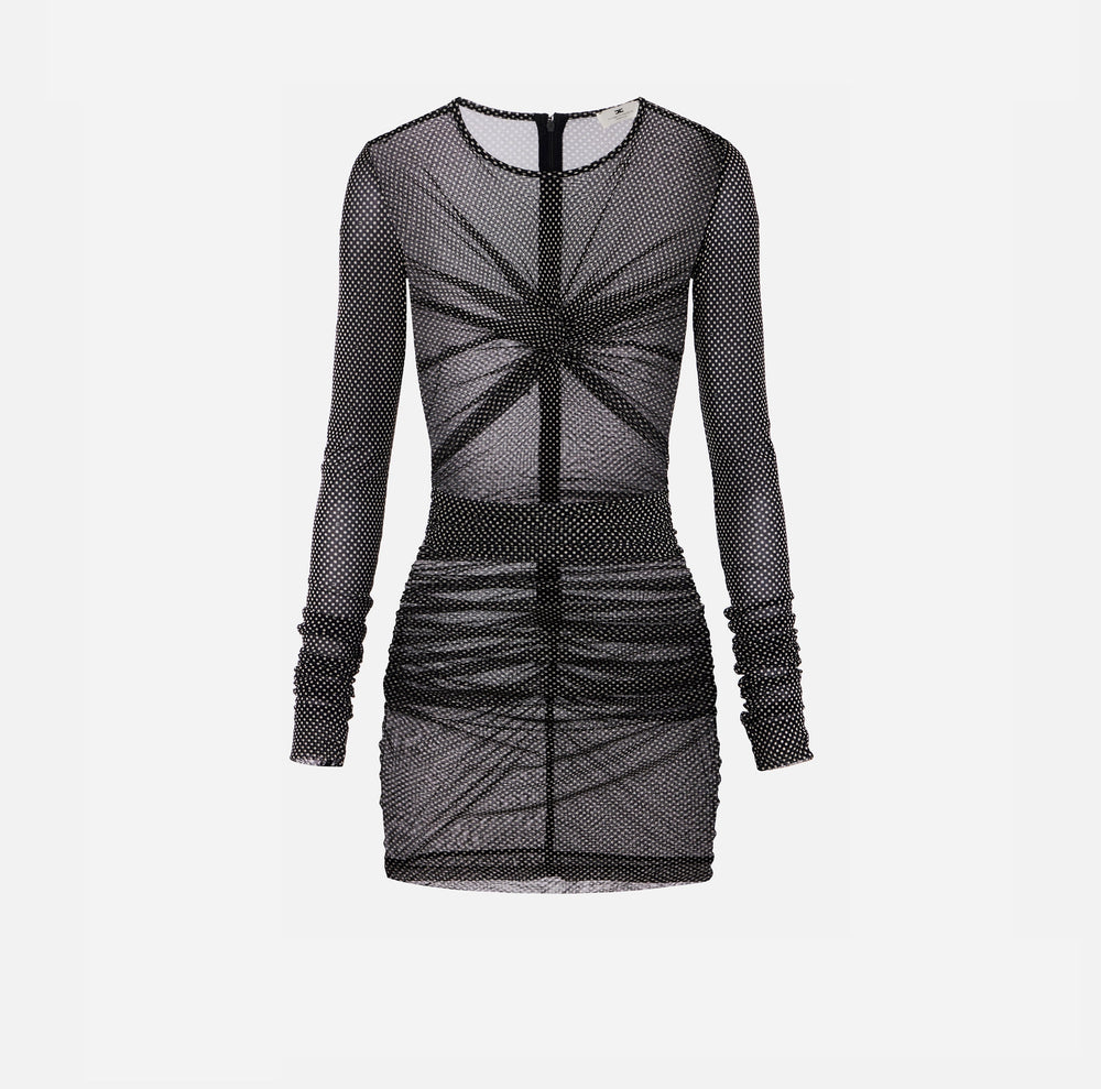Kleid aus Tüll mit Tupfen-Print