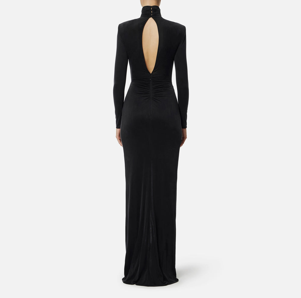 Red Carpet-Kleid aus Cupro-Jersey mit Raffungen