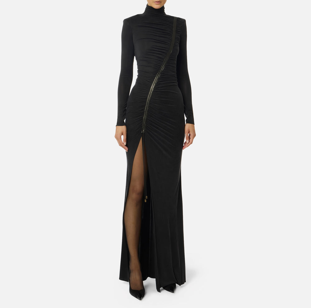 Red Carpet-Kleid aus Cupro-Jersey mit Python-Details