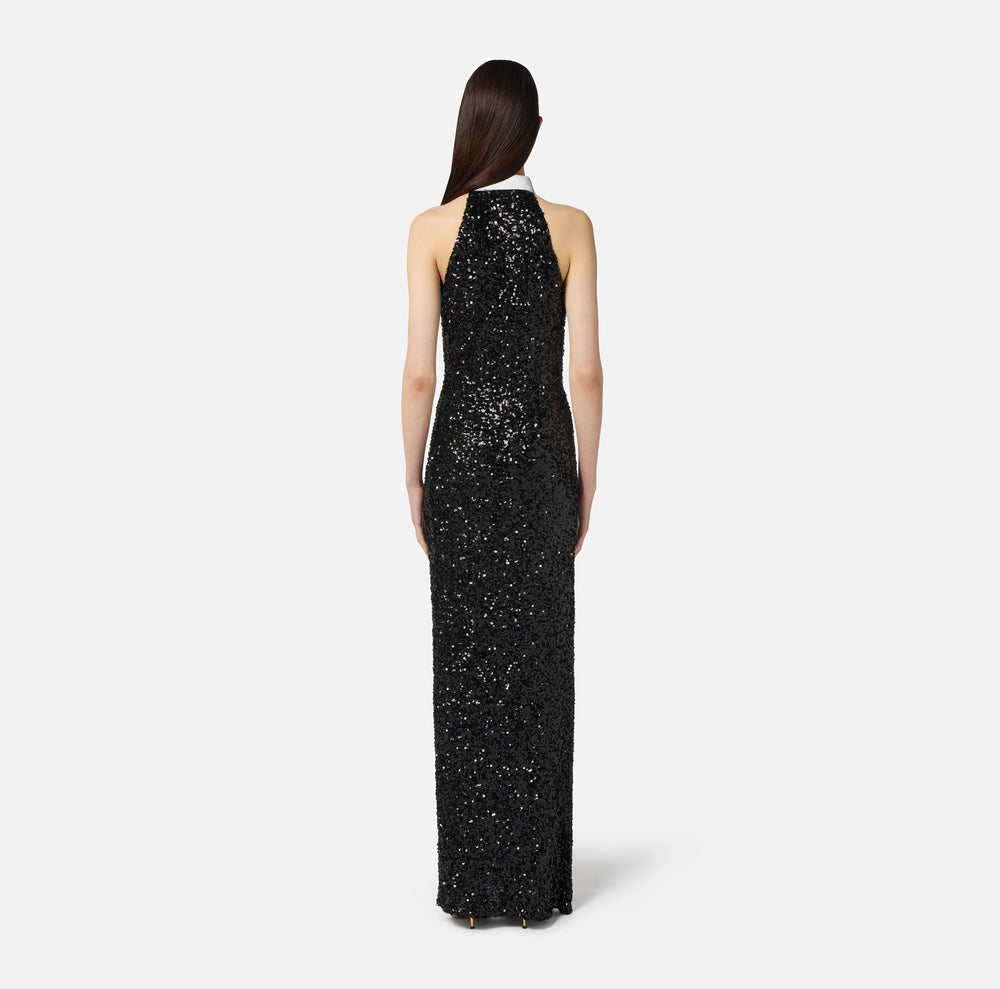 Red Carpet-Kleid mit in Pailletten und Krawatte
