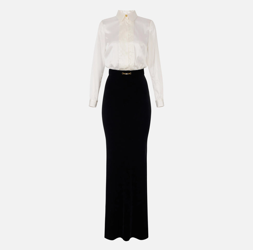 Red Carpet-Kleid aus Satin und Samt