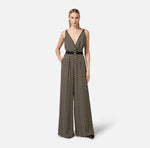 Jumpsuit aus Georgette mit Rautenprint