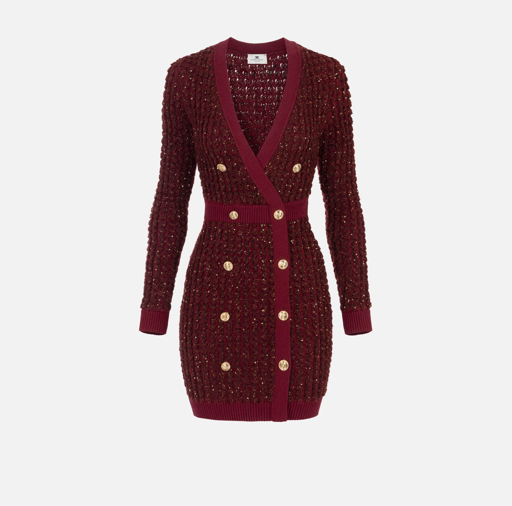 Kleid aus Bouclé mit Pailletten