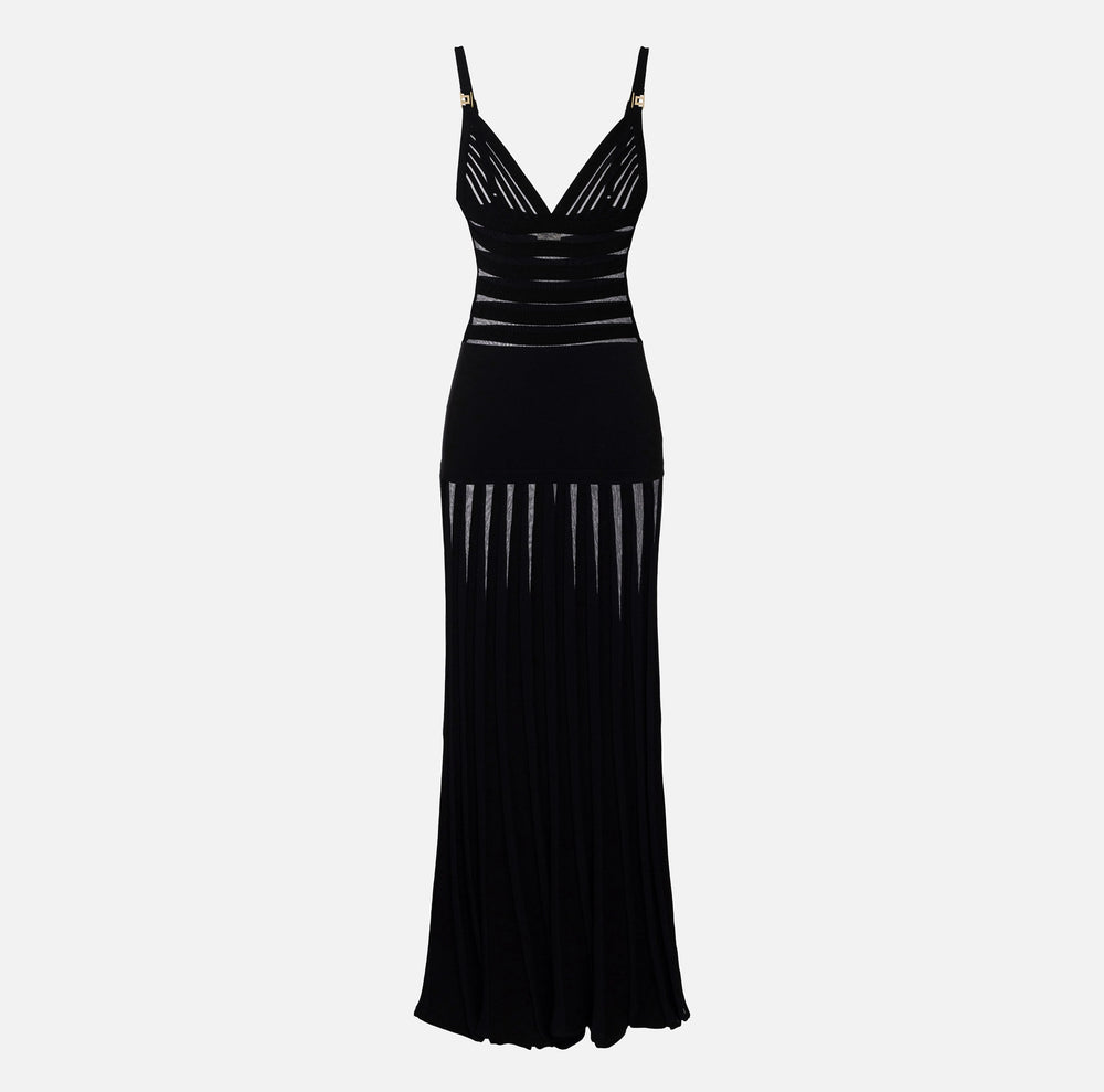 Red Carpet-Strickkleid mit Transparenzen