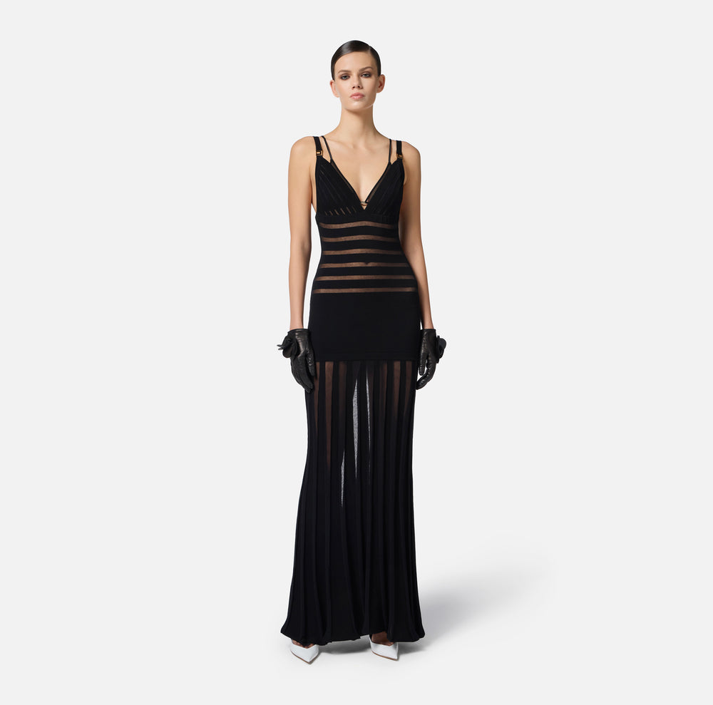 Red Carpet-Strickkleid mit Transparenzen