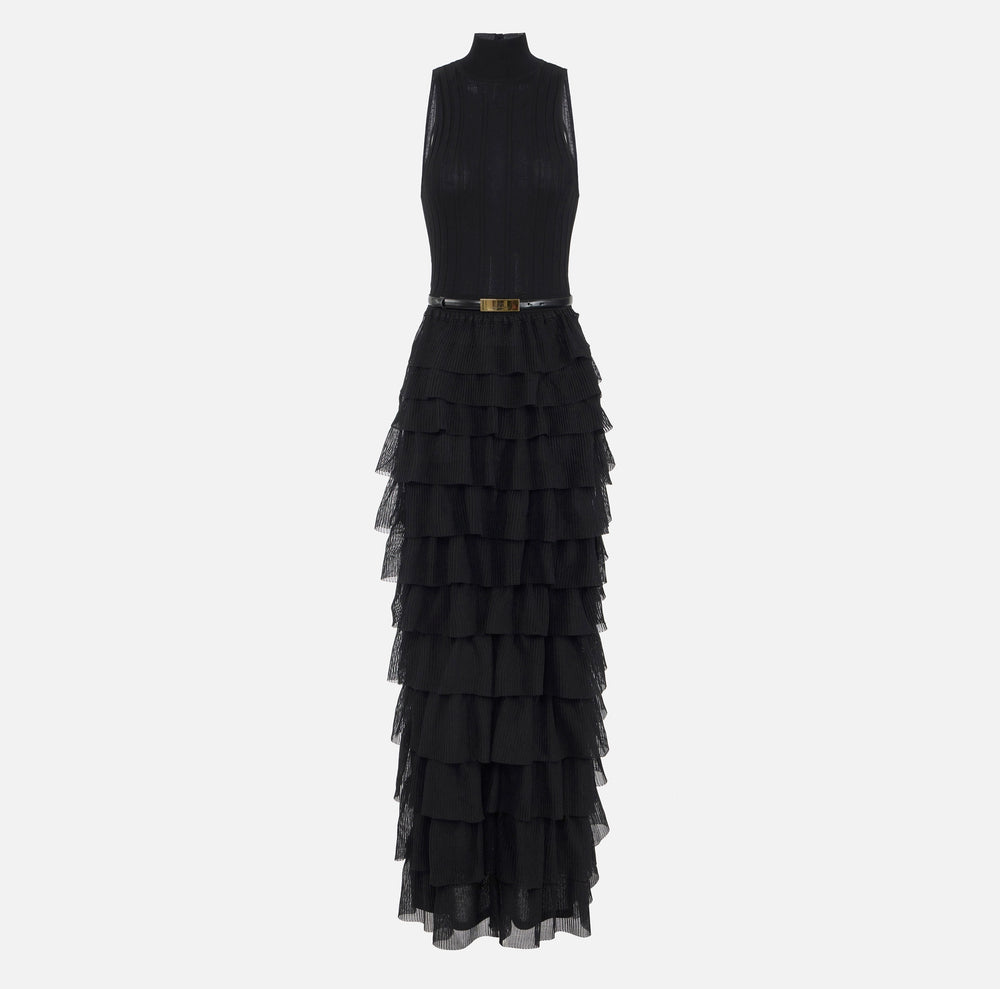 Red Carpet-Kleid aus Strick mit Rüschen