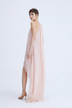 LONG SILK CHIFFON DRESS