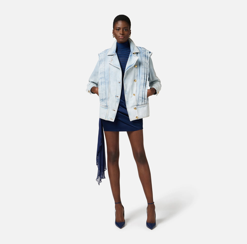 Denimjacke mit Flügelschulter