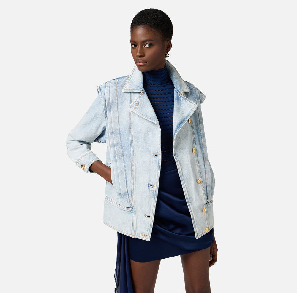 Denimjacke mit Flügelschulter