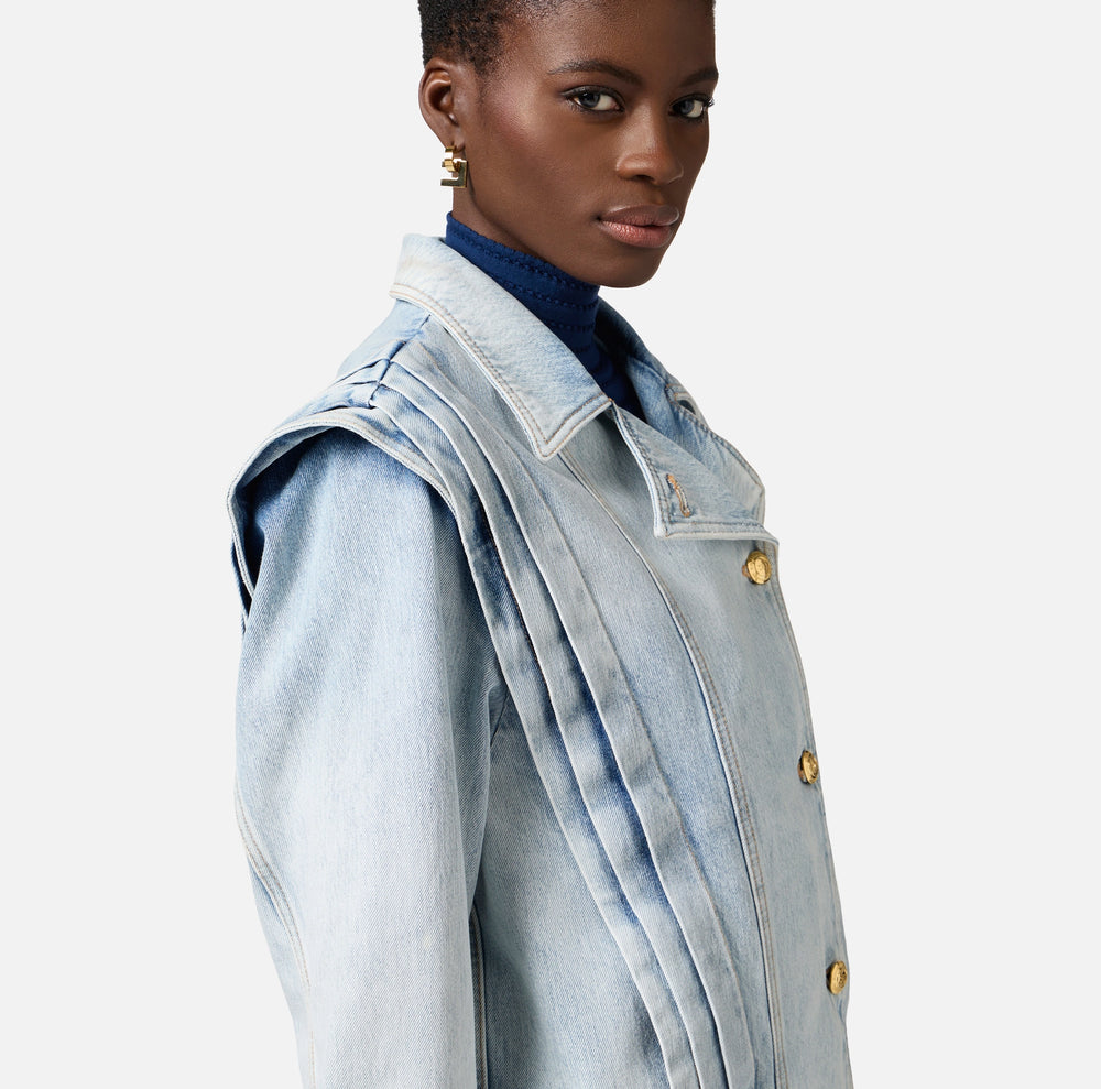 Denimjacke mit Flügelschulter