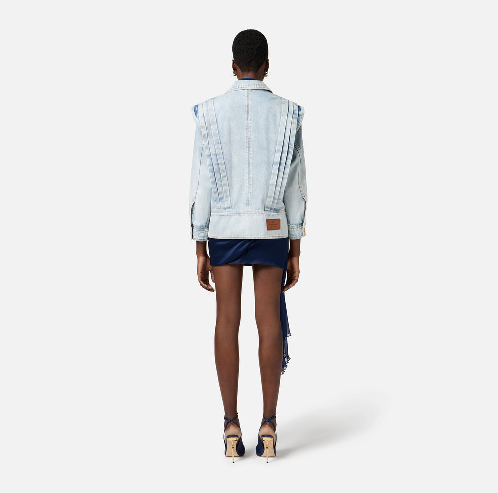 Denimjacke mit Flügelschulter