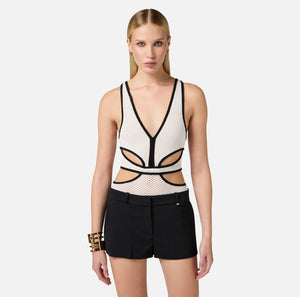 Body mit Netzmuster und Cut-outs