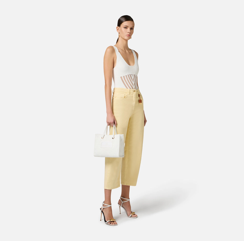 Body aus Viskose mit Transparenzen