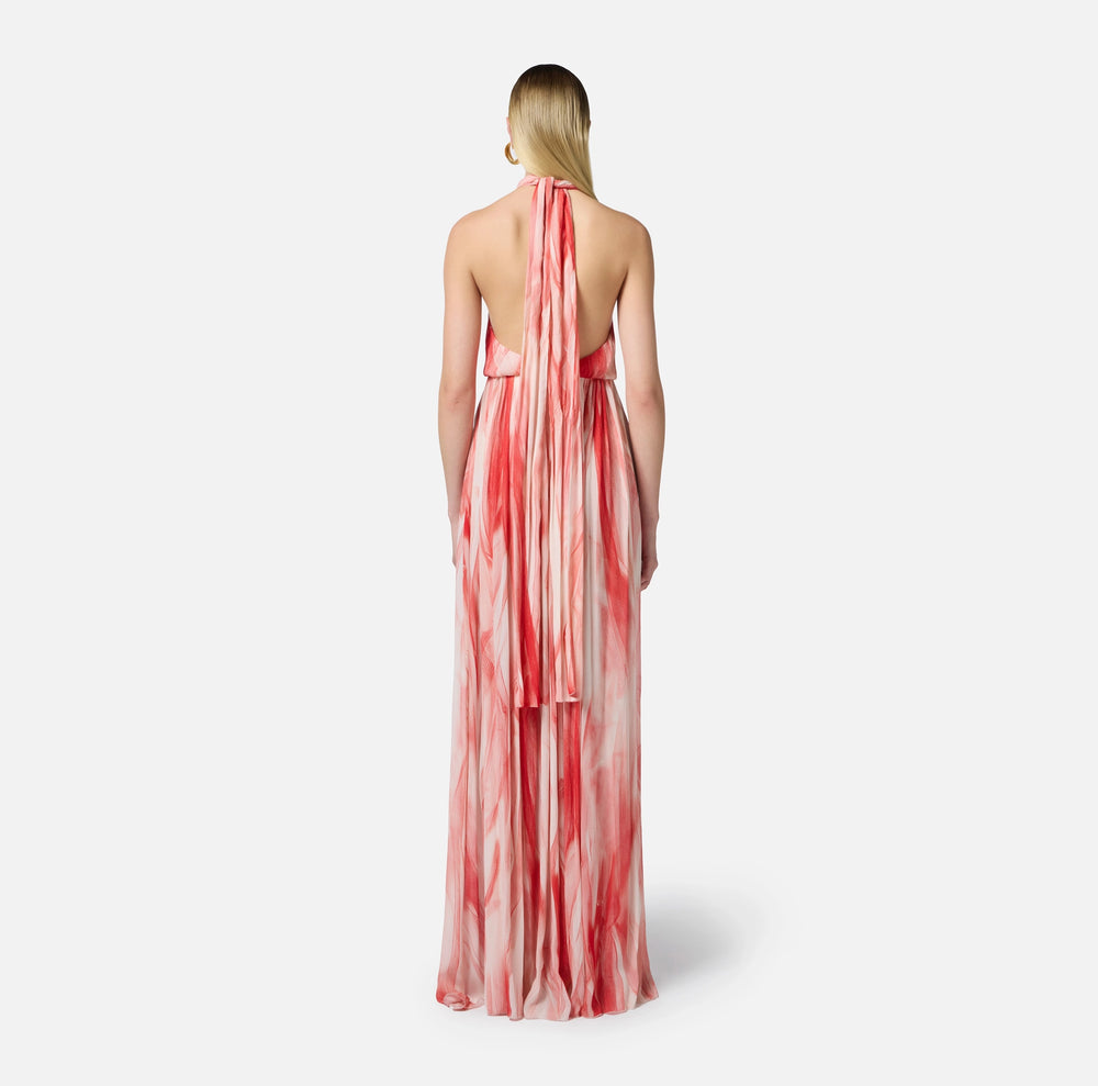 Red Carpet Kleid aus Viskosestoff mit Tüllprint