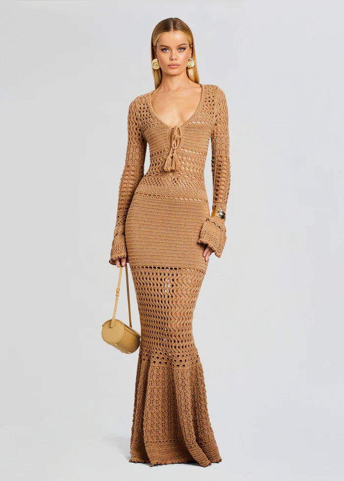 SERENO KNIT CROCHET DRESS