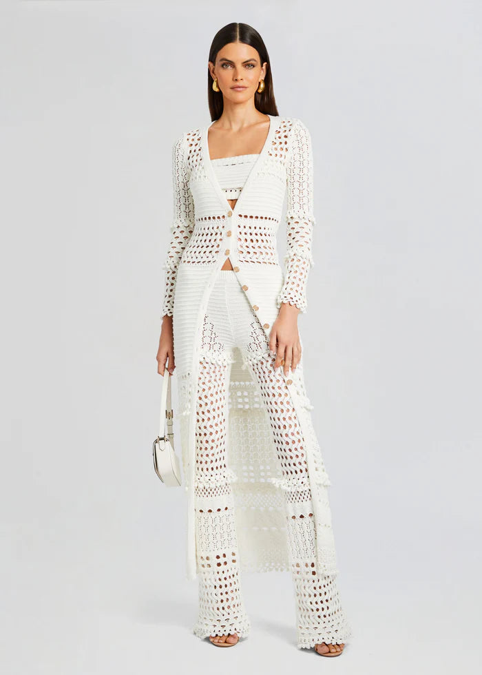 ALAIA KNIT CROCHET CARDIGAN