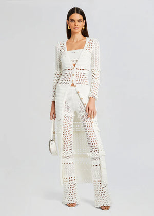 ALAIA KNIT CROCHET CARDIGAN