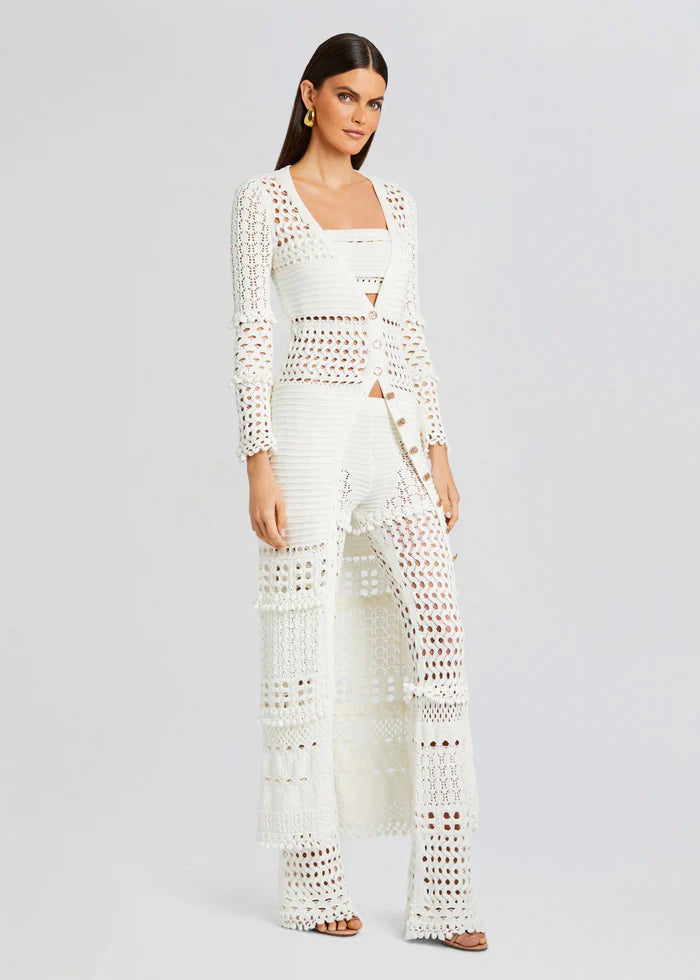 ALAIA KNIT CROCHET CARDIGAN