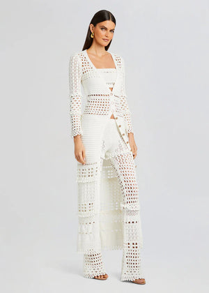 ALAIA KNIT CROCHET CARDIGAN