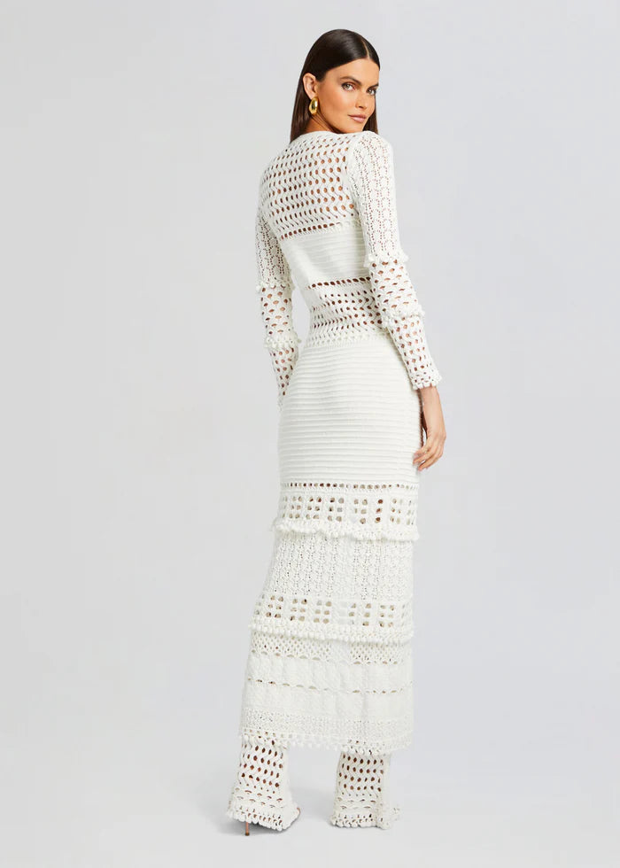 ALAIA KNIT CROCHET CARDIGAN