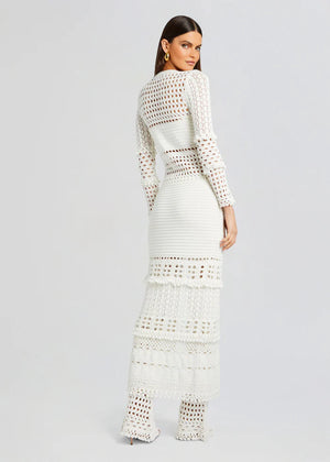 ALAIA KNIT CROCHET CARDIGAN