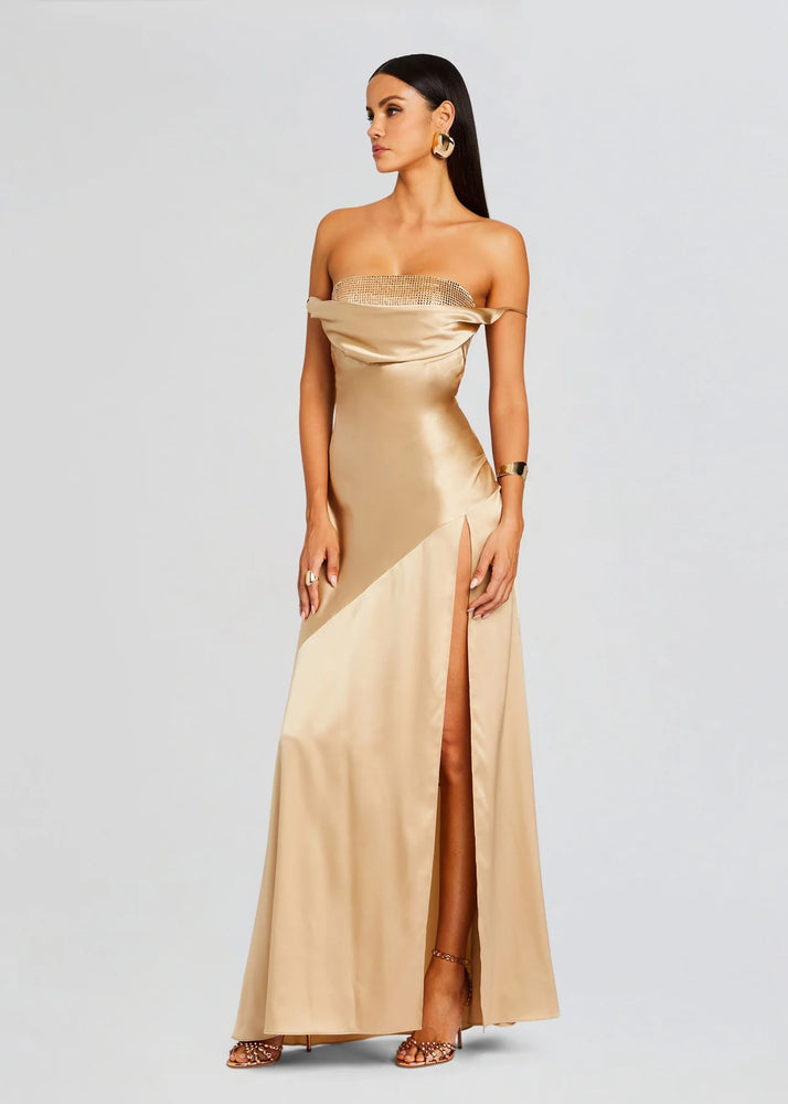 EMERY EMBELLISHED SILK DRESS