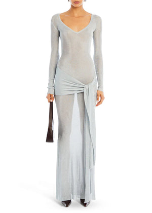 ASHERA METALLIC KNIT DRESS