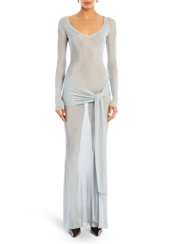 ASHERA METALLIC KNIT DRESS
