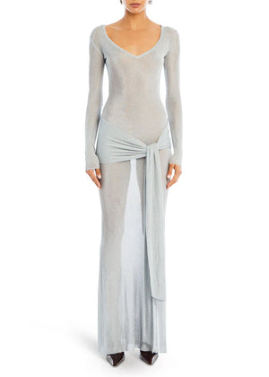ASHERA METALLIC KNIT DRESS