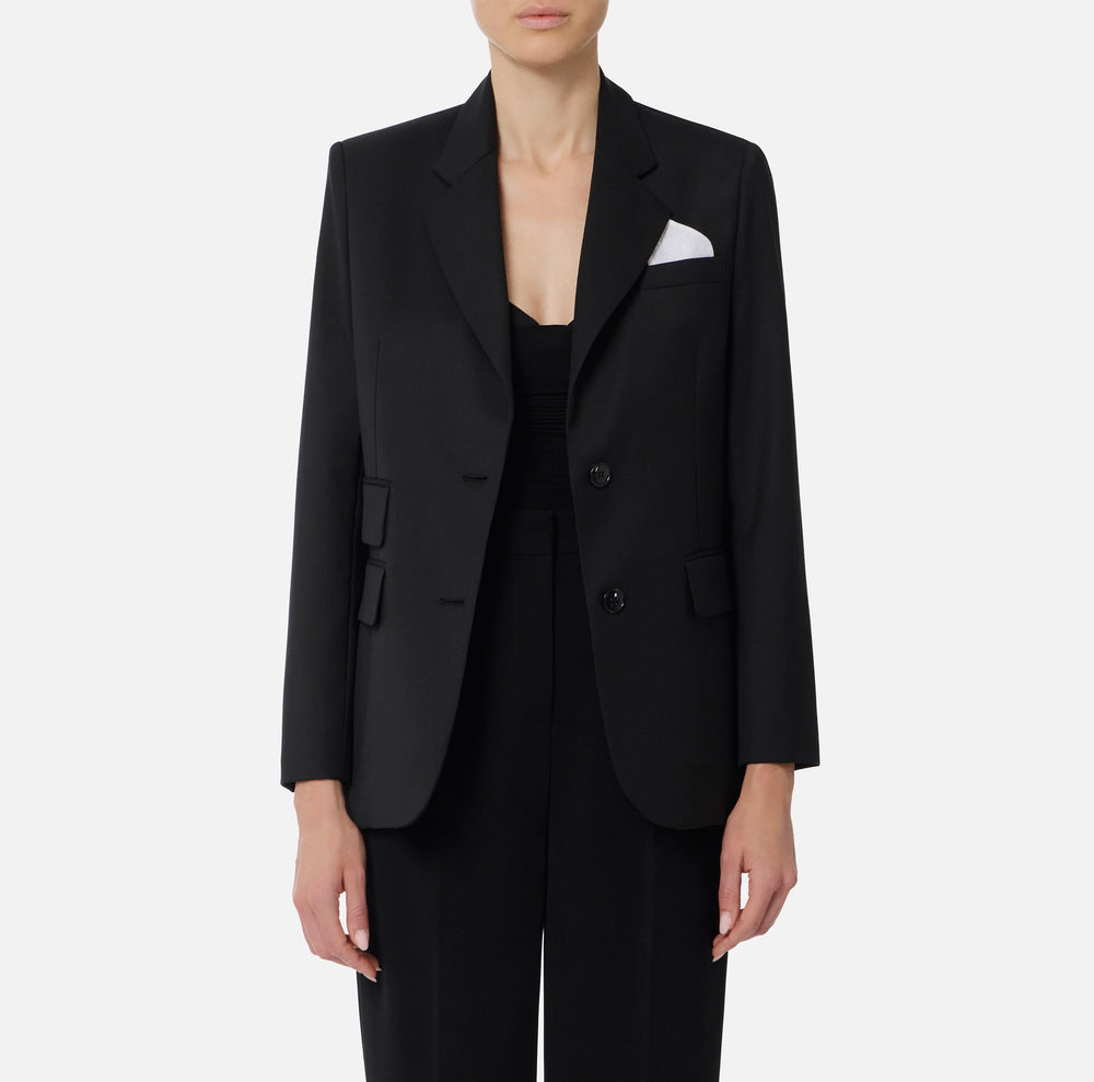 Jacke aus leichter Wolle mit Einstecktuch